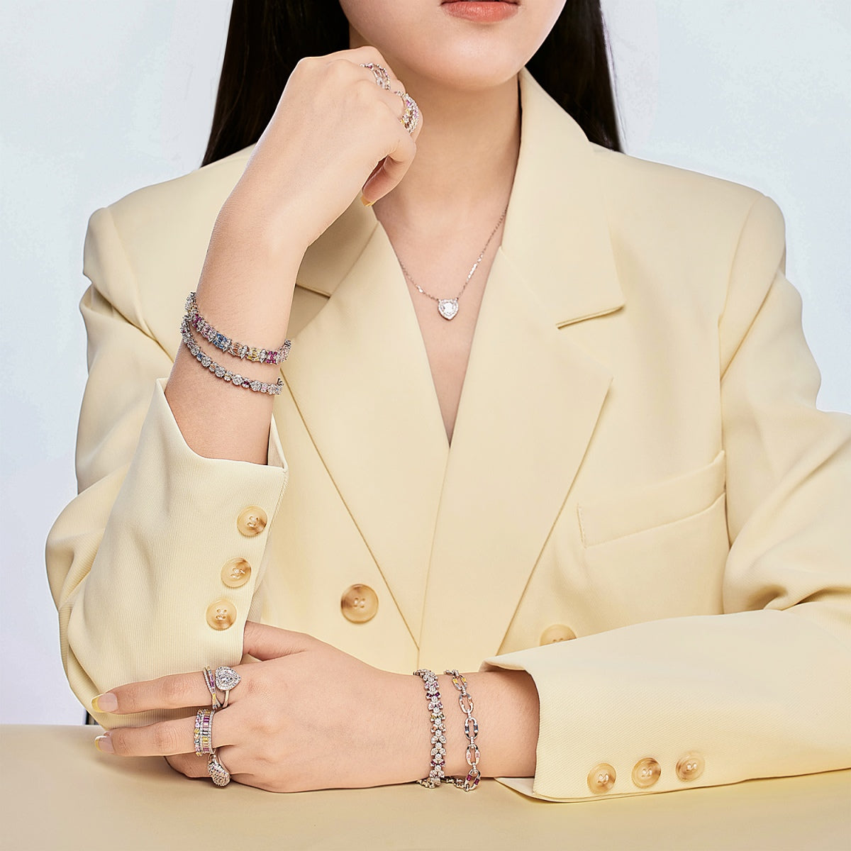 [Kincade Jewelery]Delicate Colorful Multi Cut Party Bracelet