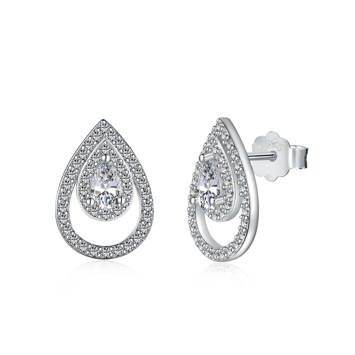 [Kincade Jewelery]Sparkling Delicate Water Drop Shape Daily Earrings