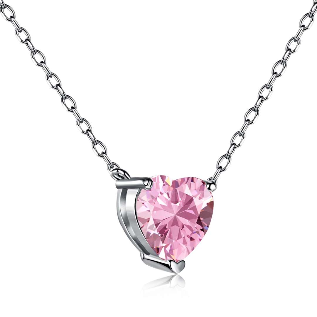 [Kincade Jewelery]Heart Shape Main Stone Pendant Collarbone Necklace