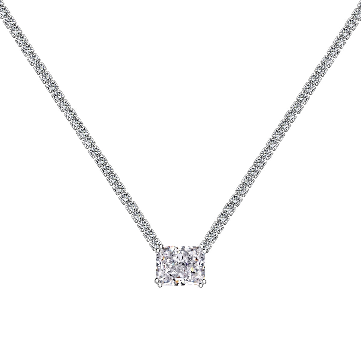 [Kincade Jewelery]4.0 Carat Elegant Radiant Cut Necklace