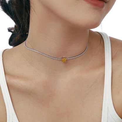 [Kincade Jewelery]2.0 Carat Sparkling Tennis Heart Cut Necklace