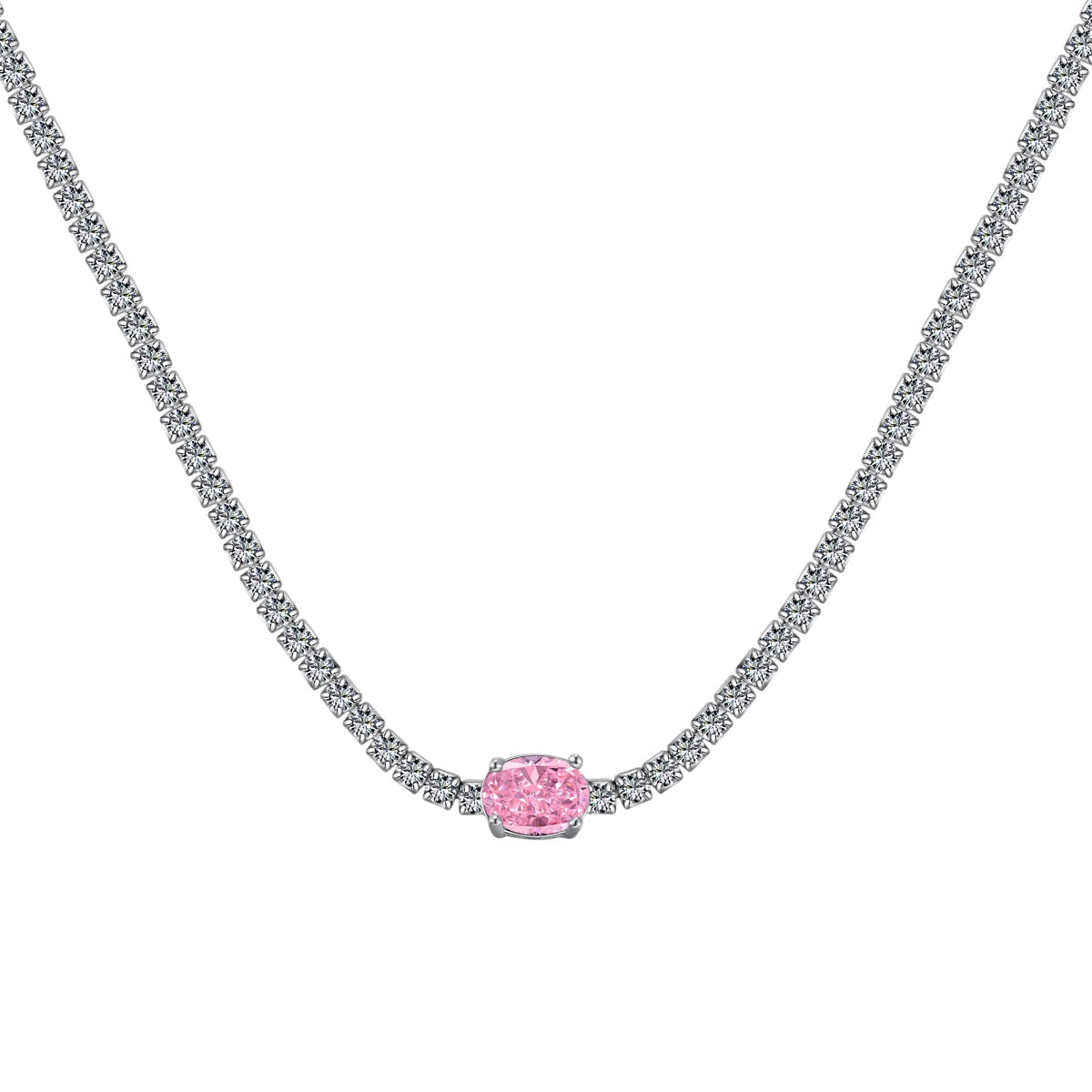 [Kincade Jewelery]1.0 Carat Shining Oval Cut Necklace