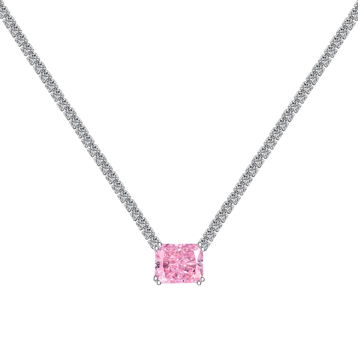 [Kincade Jewelery]4.0 Carat Elegant Radiant Cut Necklace