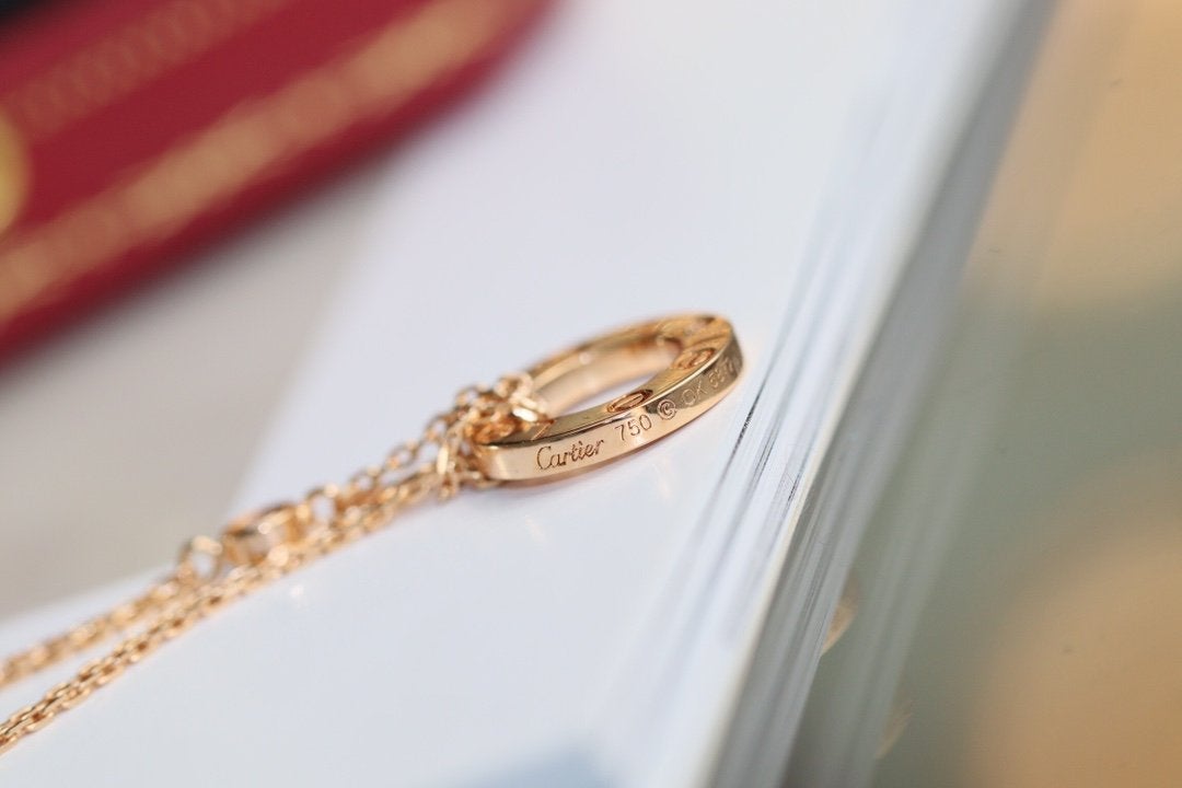 [Kincade Jewelery]LOVE NECKLACE ADJUSTABLE ROSE GOLD 2 DIAMOND