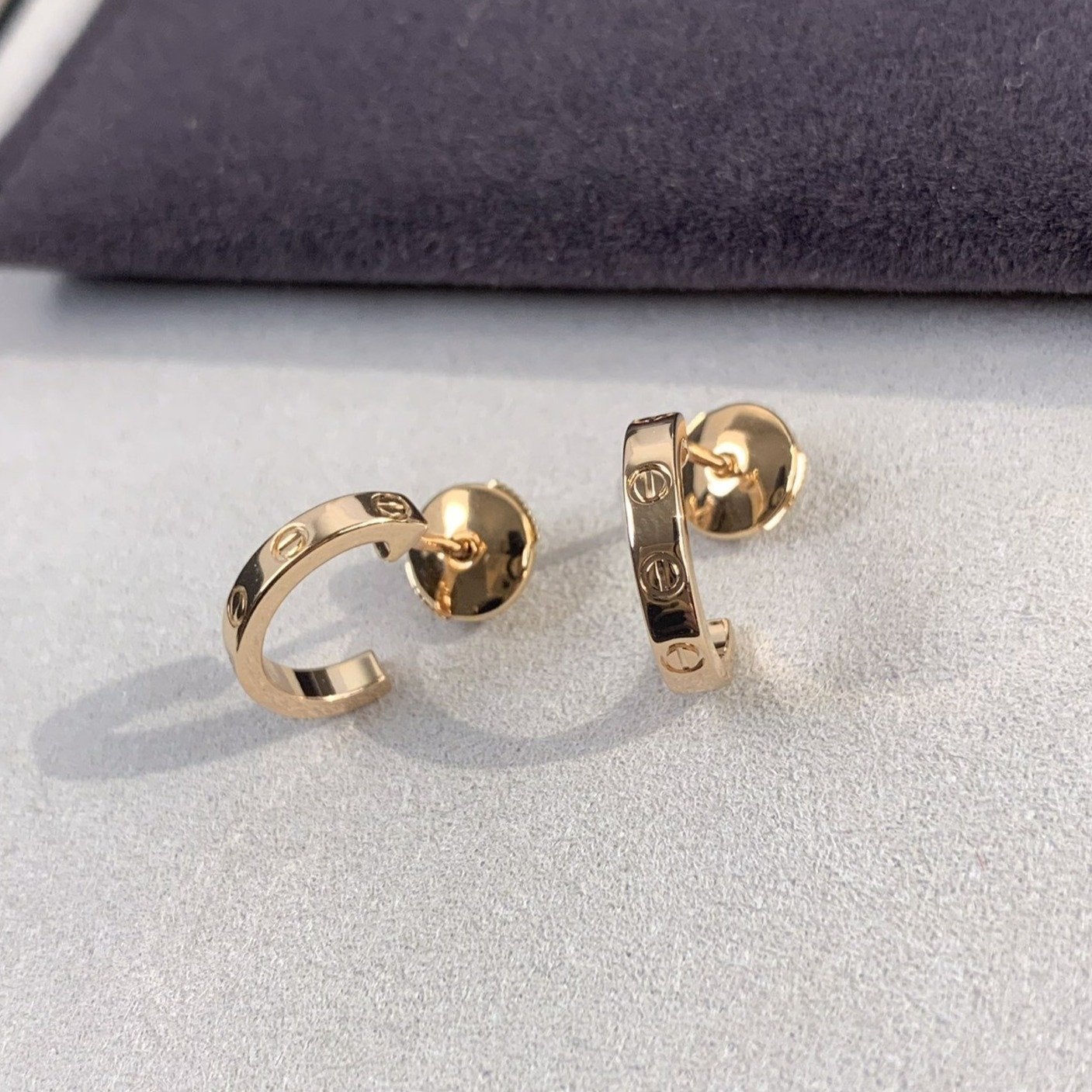 [Kincade Jewelery]LOVE EARRINGS 2.65MM PINK GOLD