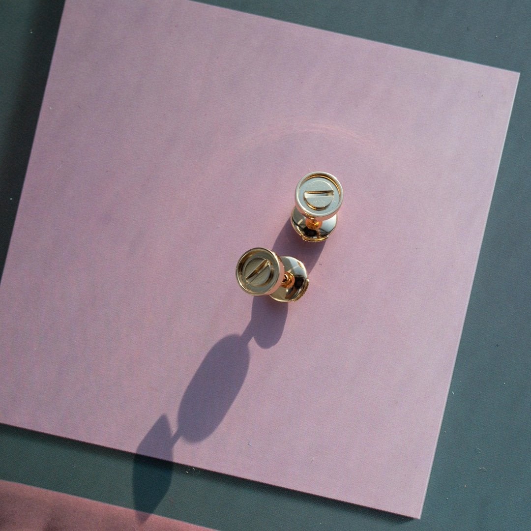 [Kincade Jewelery]LOVE EARRINGS PINK GOLD 10MM