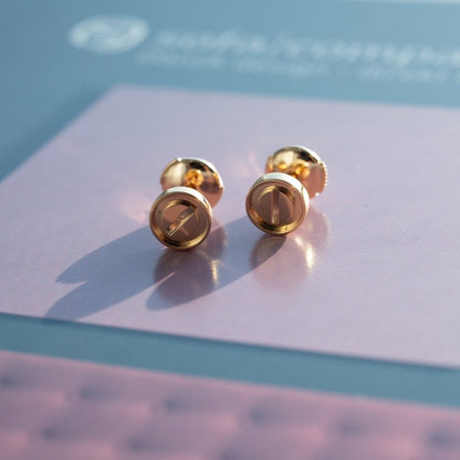 [Kincade Jewelery]LOVE EARRINGS PINK GOLD 10MM