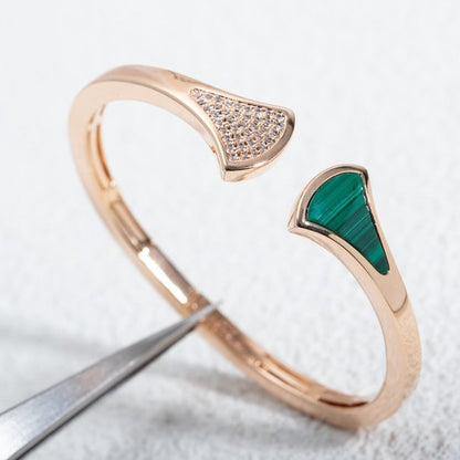 [Kincade Jewelery]DREAM BRACELET OPEN MALACHITE PINK GOLD