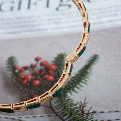 [Kincade Jewelery]SERPENTI BRACELET PINK GOLD MALACHITE