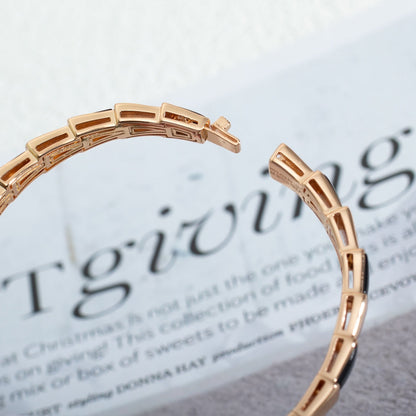 [Kincade Jewelery]SERPENTI BRACELET PINK GOLD ONYX