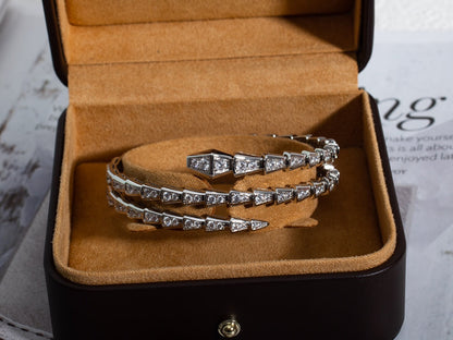 [Kincade Jewelery]SERPENTI BRACELET SILVER DIAMOND DOUBLE ROW