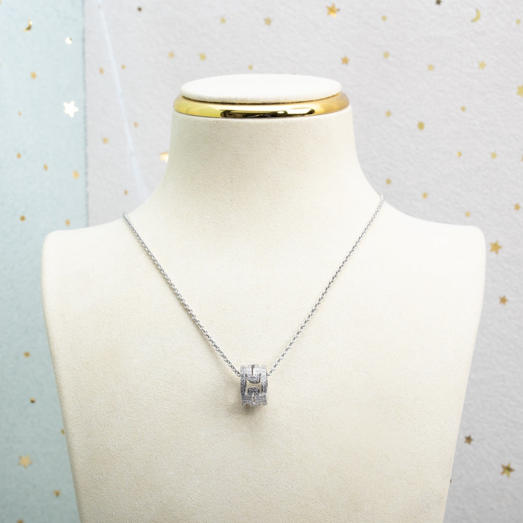 [Kincade Jewelery]PARENTESI NECKLACE SILVER DIAMOND