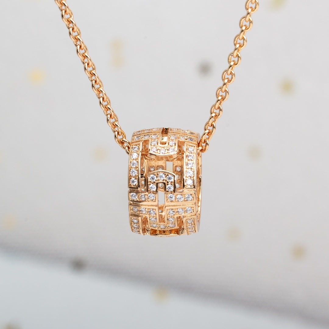 [Kincade Jewelery]PARENTESI NECKLACE PINK GOLD DIAMOND