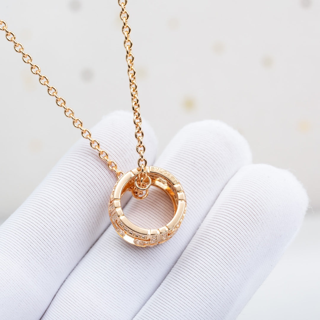 [Kincade Jewelery]PARENTESI NECKLACE PINK GOLD DIAMOND