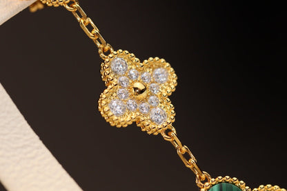 [Kincade Jewelery]Kincade EARRINGS GOLD MALACHITE DIAMOND 3 MOTIF