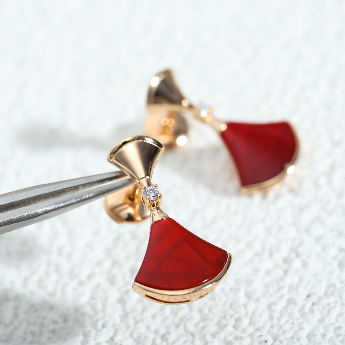 [Kincade Jewelery]DREAM Carnelian PINK GOLD EARRINGS