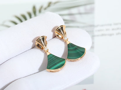 [Kincade Jewelery]DREAM MALACHITE PINK GOLD EARRINGS