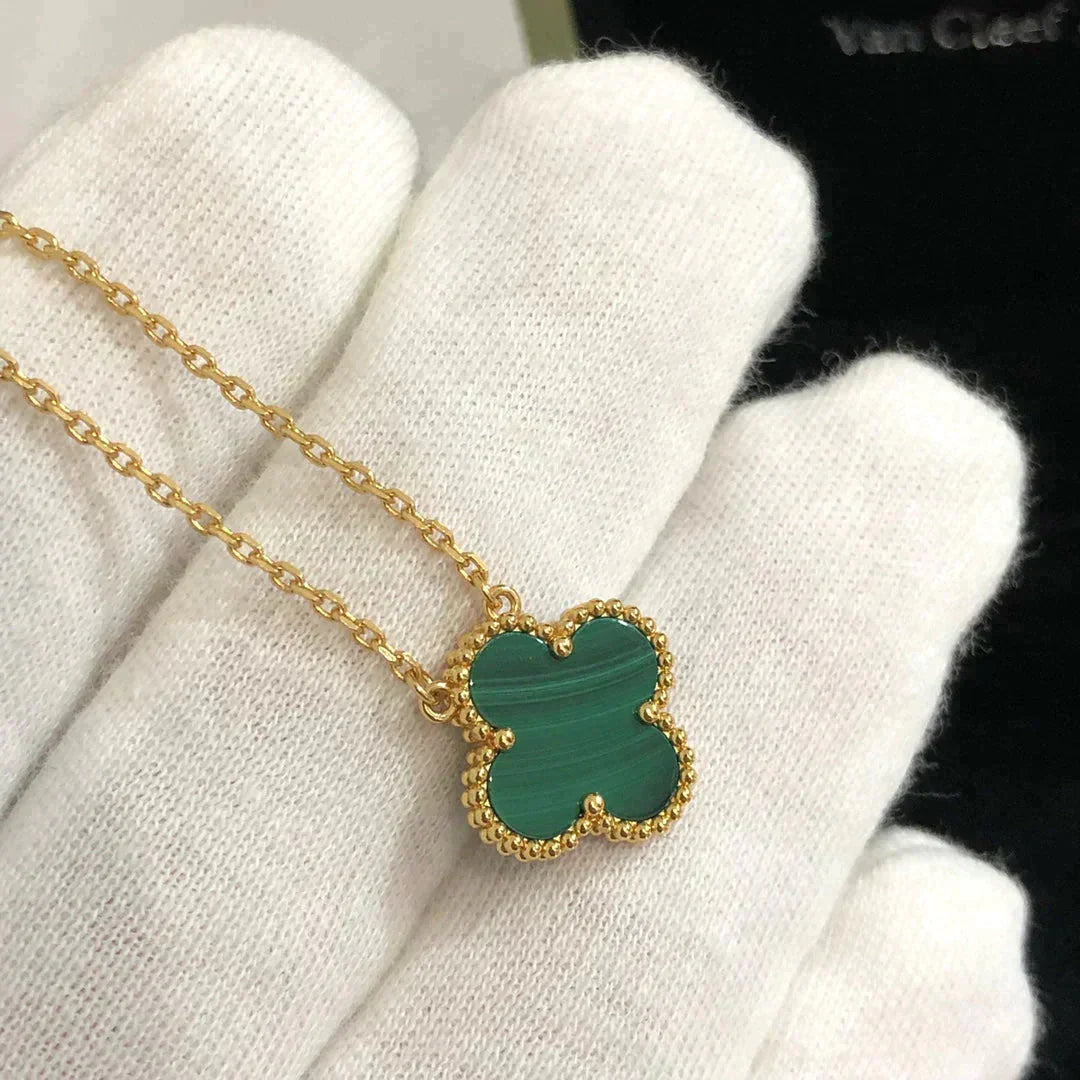 [Kincade Jewelery]Kincade 15MM MALACHITE SINGLE FLOWER  NECKLACE