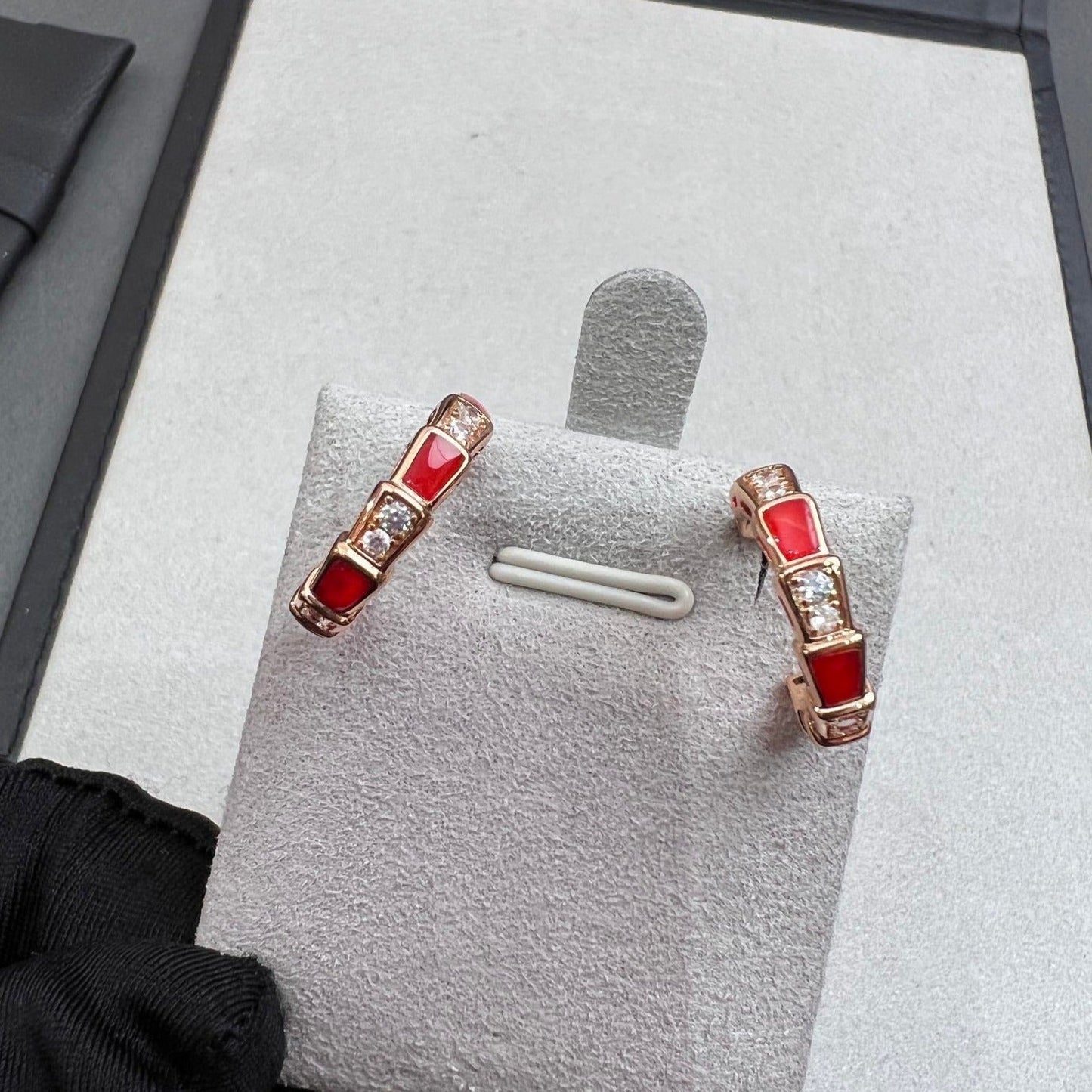 [Kincade Jewelery]SERPENTI CARNELIAN PINK GOLD EARRINGS