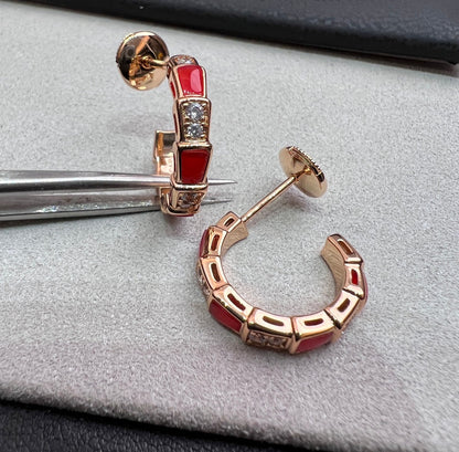 [Kincade Jewelery]SERPENTI CARNELIAN PINK GOLD EARRINGS