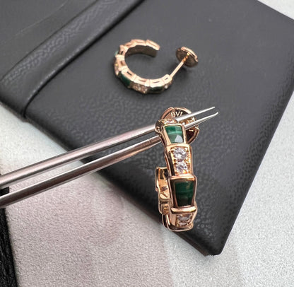 [Kincade Jewelery]SERPENTI MALACHITE PINK GOLD EARRINGS