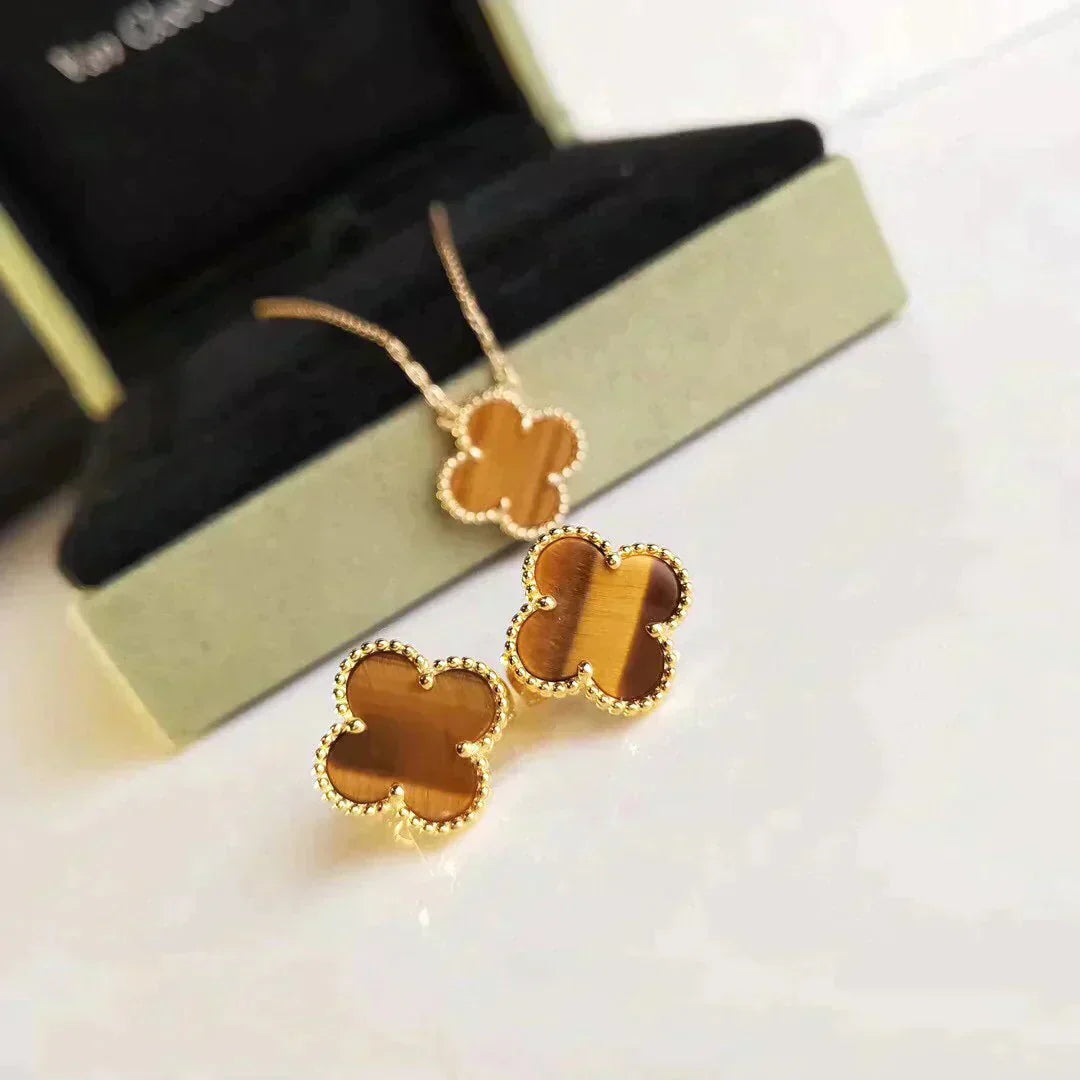 [Kincade Jewelery]Kincade MEDIUM 1 MOTIFS TIGER EYE EARRINGS