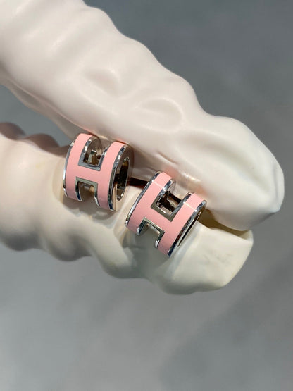 [Kincade Jewelery]MINI POP H SILVER EARRINGS PINK