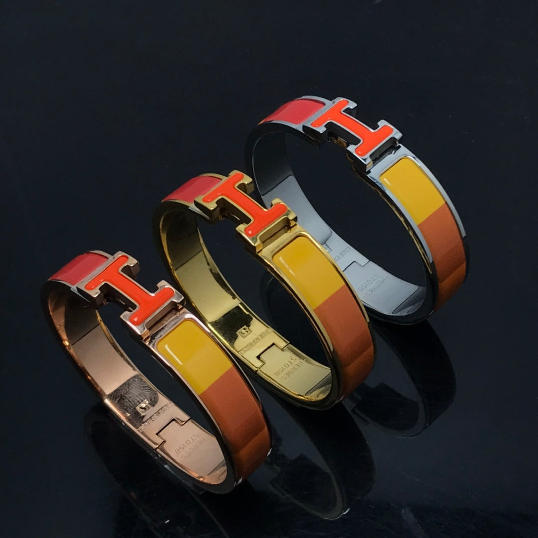 [Kincade Jewelery]H BRACELET ORANGE RAINBOW CERAMIC