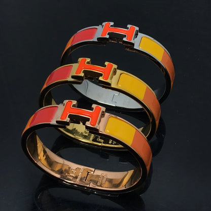 [Kincade Jewelery]H BRACELET ORANGE RAINBOW CERAMIC