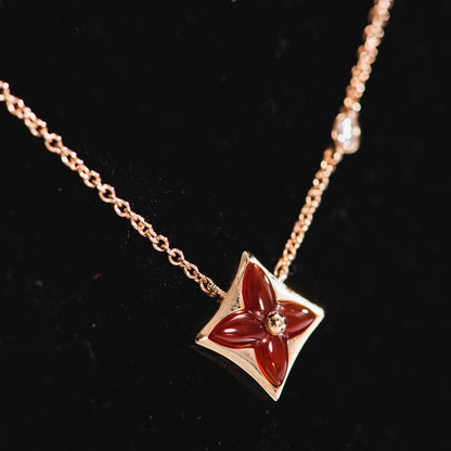 [Kincade Jewelery]STAR NECKLACE PINK GOLD 1 DIAMOND