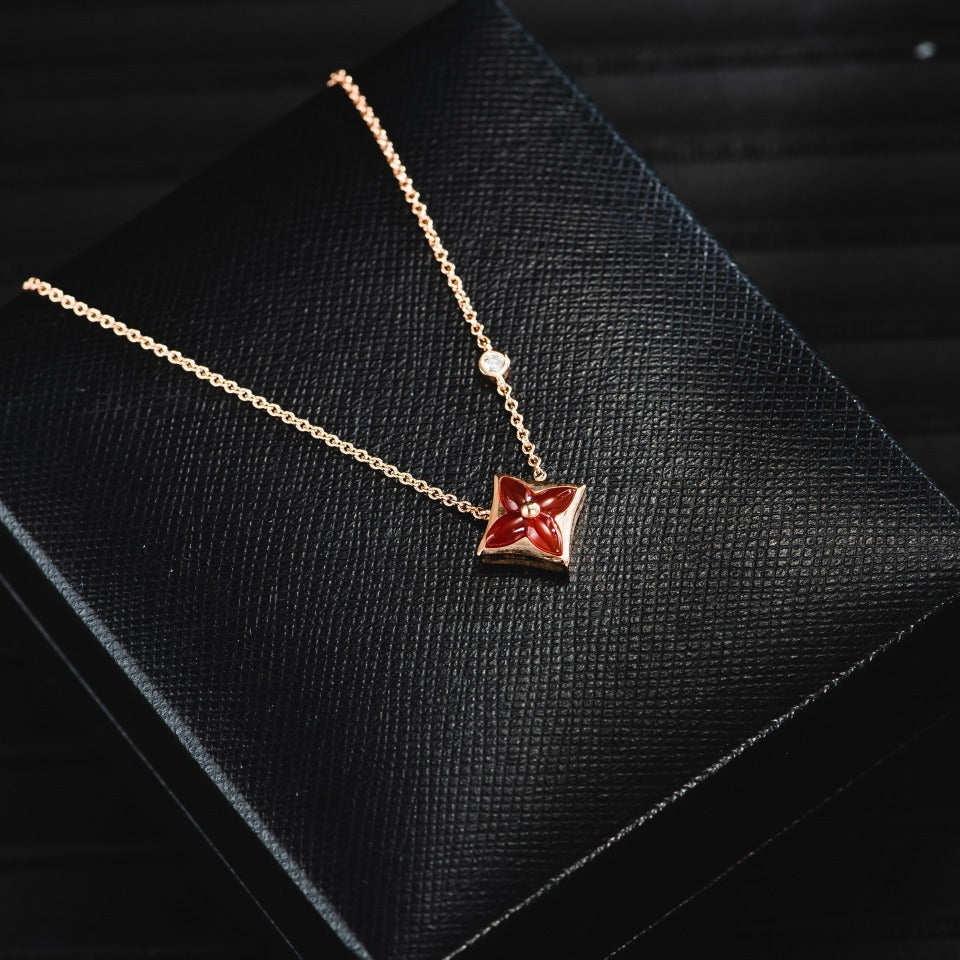 [Kincade Jewelery]STAR NECKLACE PINK GOLD 1 DIAMOND