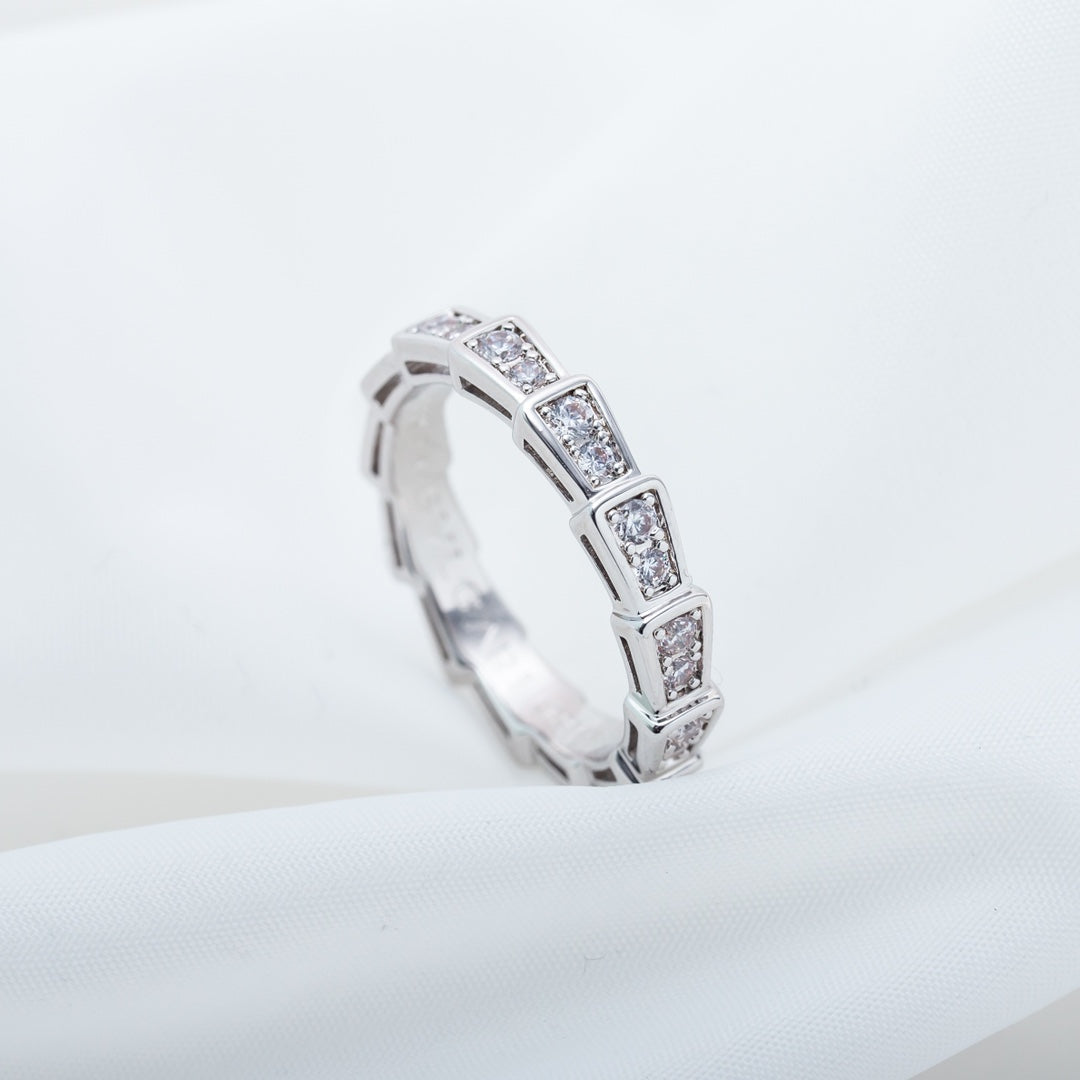 [Kincade Jewelery]SERPENTI RING SILVER DIAMOND PAVED 3MM