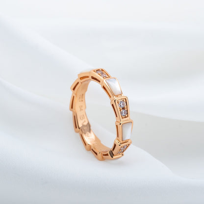 [Kincade Jewelery]SERPENTI RING PINK GOLD DIAMOND MOP 3MM