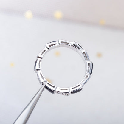 [Kincade Jewelery]SERPENTI RING SILVER  DIAMOND BLACK MOP 3MM