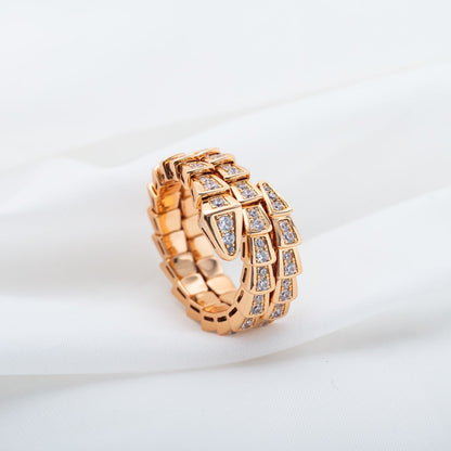 [Kincade Jewelery]SERPENTI RING PINK GOLD DIAMOND DOUBLE ROW