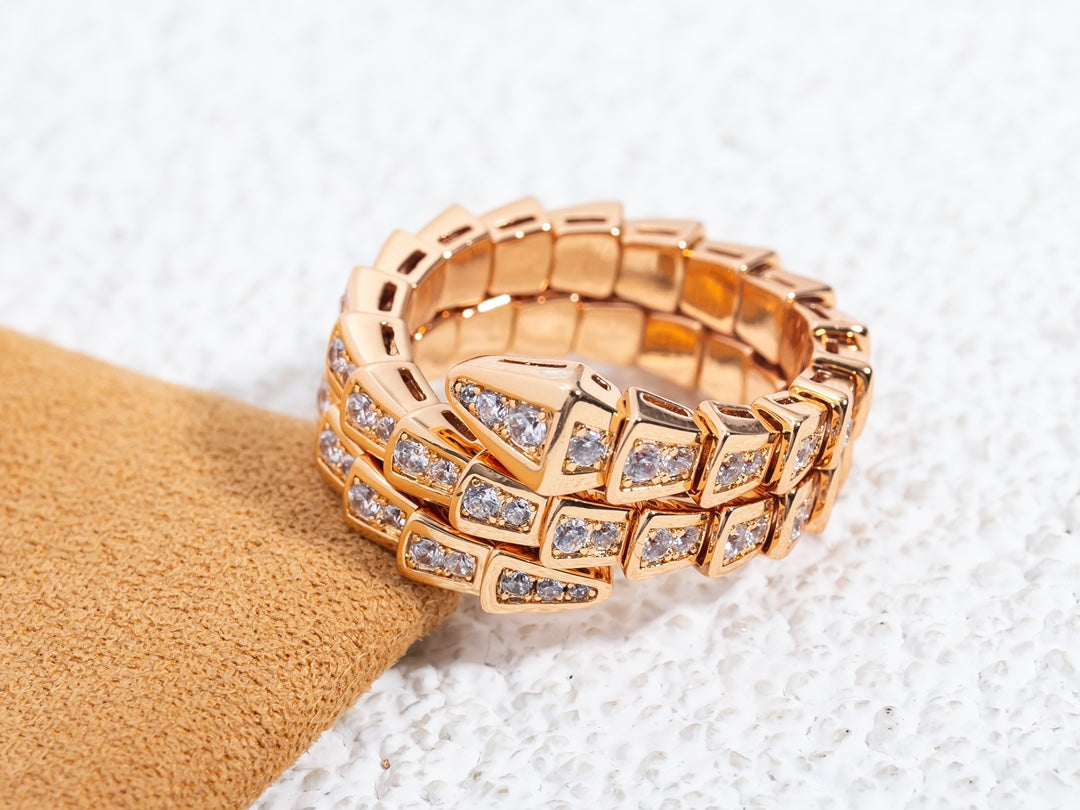 [Kincade Jewelery]SERPENTI RING PINK GOLD DIAMOND DOUBLE ROW