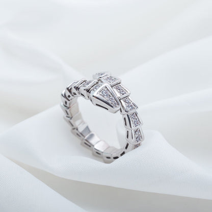 [Kincade Jewelery]SERPENTI RING SILVER DIAMOND PAVED 4MM