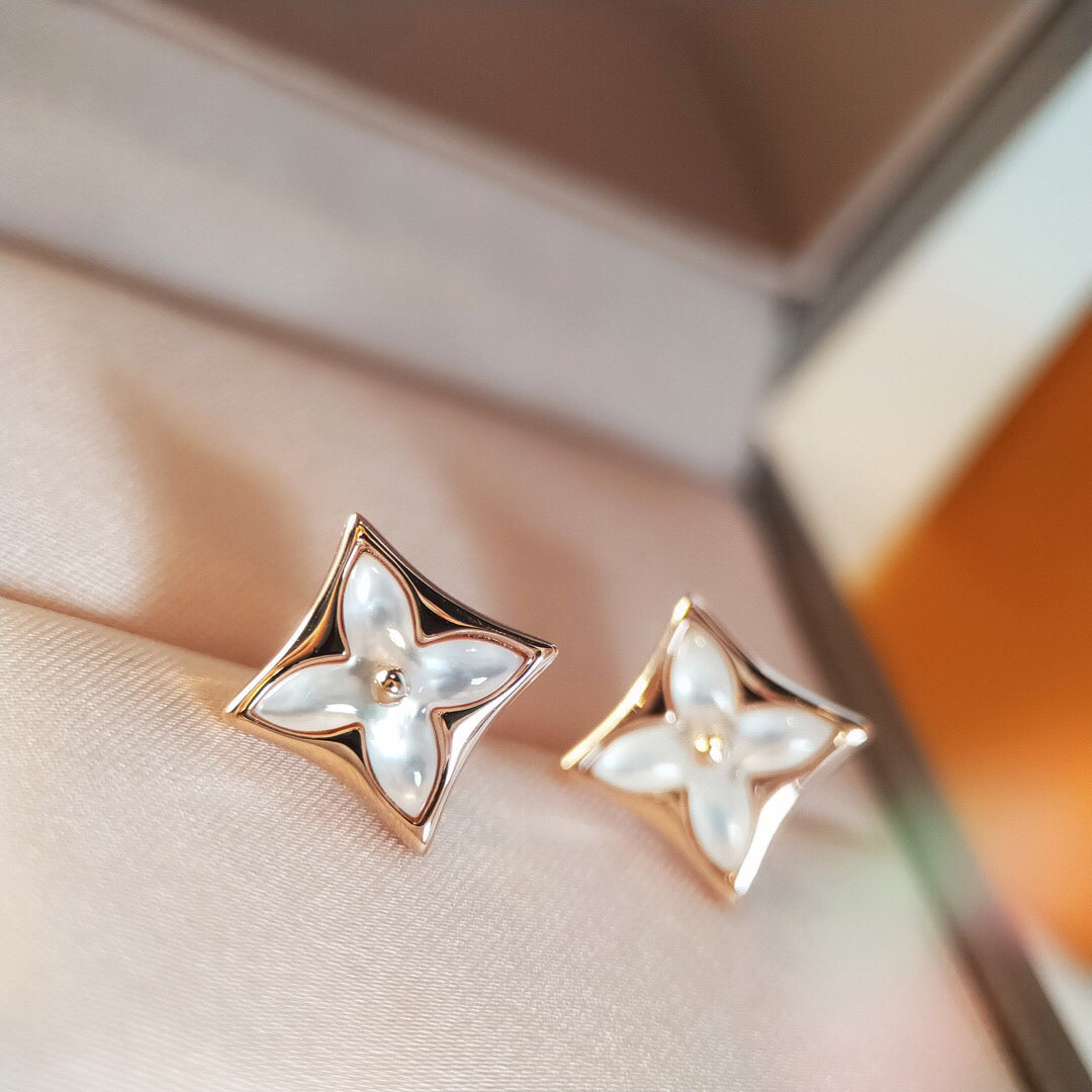 [Kincade Jewelery]STAR MOP PINK GOLD EARRINGS