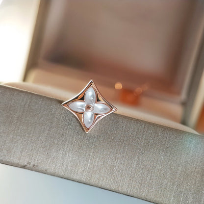 [Kincade Jewelery]STAR MOP PINK GOLD EARRINGS