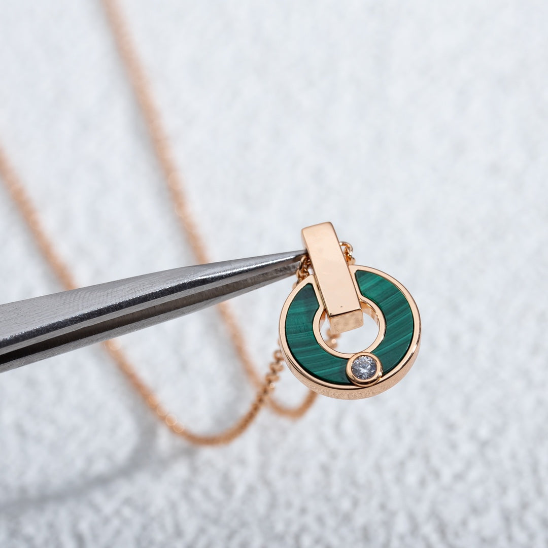 [Kincade Jewelery]GARI NECKLACE PINK GOLD MALACHITE