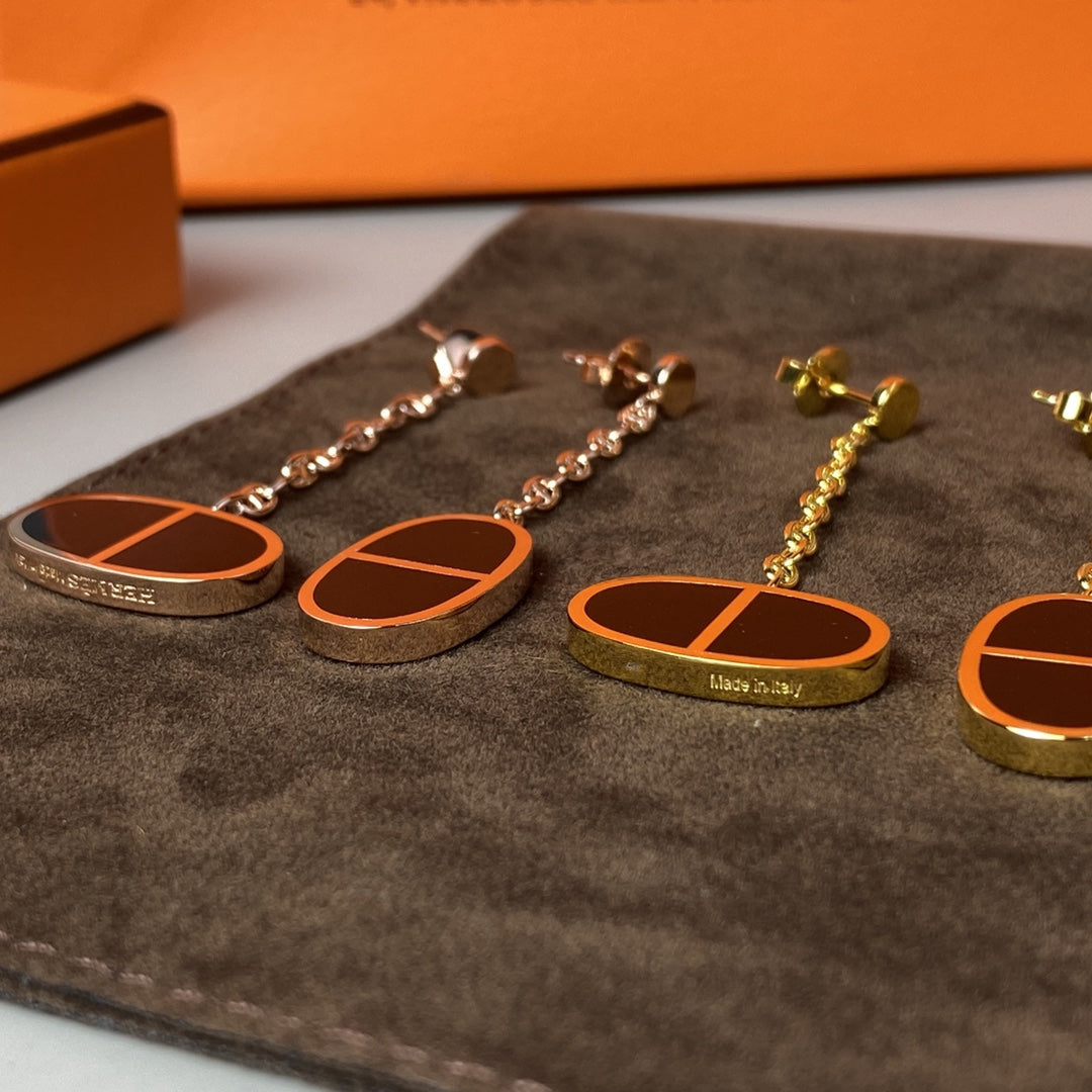 [Kincade Jewelery]CHAINE VERSO BLACK CERAMIC EARRINGS