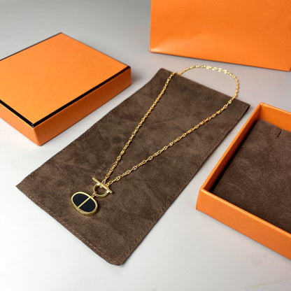 [Kincade Jewelery]CHAINE VERSO BLACK CERAMIC NECKLACE