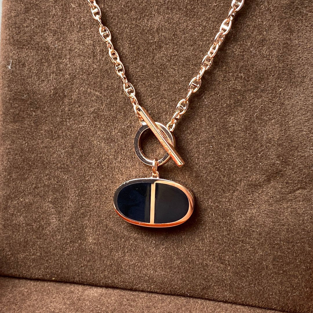 [Kincade Jewelery]CHAINE VERSO BLACK CERAMIC NECKLACE