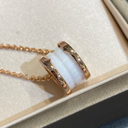 [Kincade Jewelery]ZERO 1 WHITE CERAMIC PINK GOLD NECKLACE