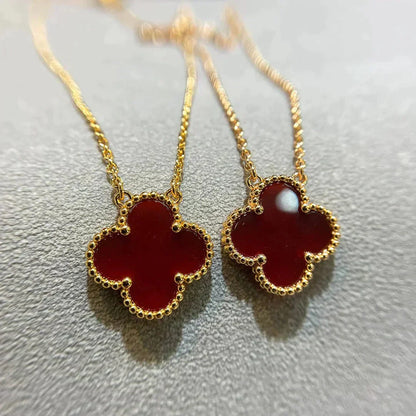 [Kincade Jewelery]Kincade 15MM CARNELIAN SINGLE FLOWER NECKLACE