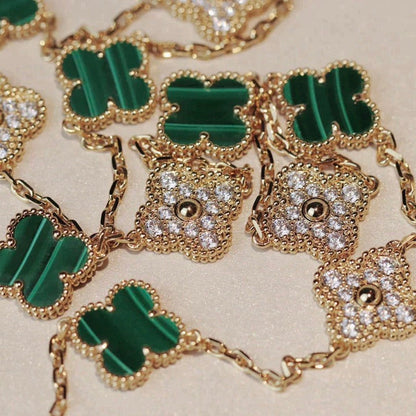 [Kincade Jewelery]Kincade 20 MOTIFS MALACHITE DIAMOND NECKLACE