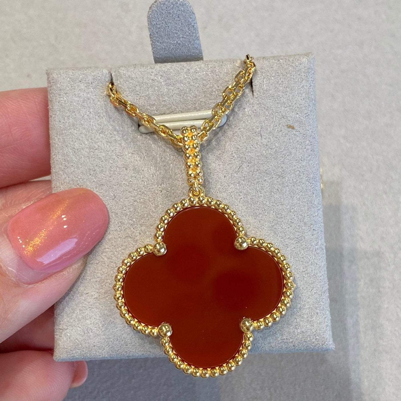 [Kincade Jewelery]Kincade 25MM NECKLACE GOLD CARNELIAN