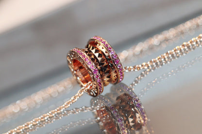 [Kincade Jewelery]ZERO 1 ROCK PINK GOLD PINK DIAMOND NECKLACE