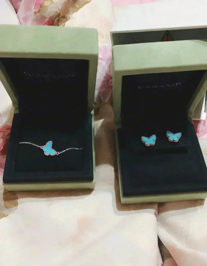 [Kincade Jewelery]BUTTERFLY TURQUOISE EARRINGS SILVER