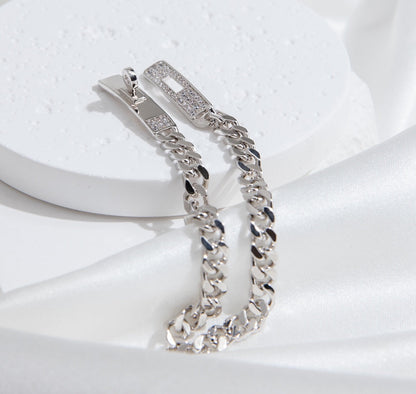 [Kincade Jewelery]KELLY CHAIN SILVER DIAMOND BRACELET